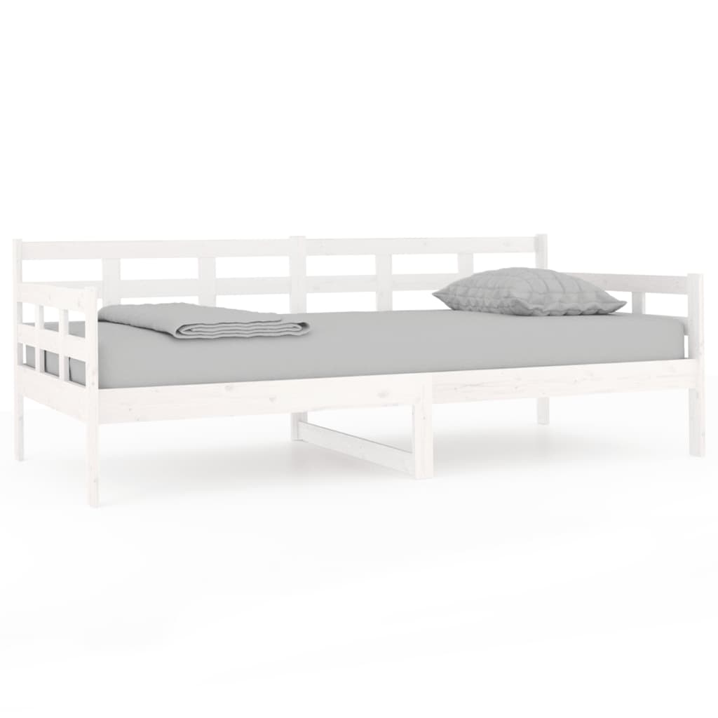 NNEVL Day Bed White Solid Wood Pine 92x187 cm Single Bed Size