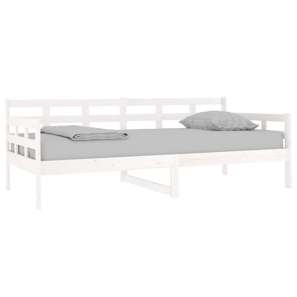 NNEVL Day Bed White Solid Wood Pine 92x187 cm Single Bed Size