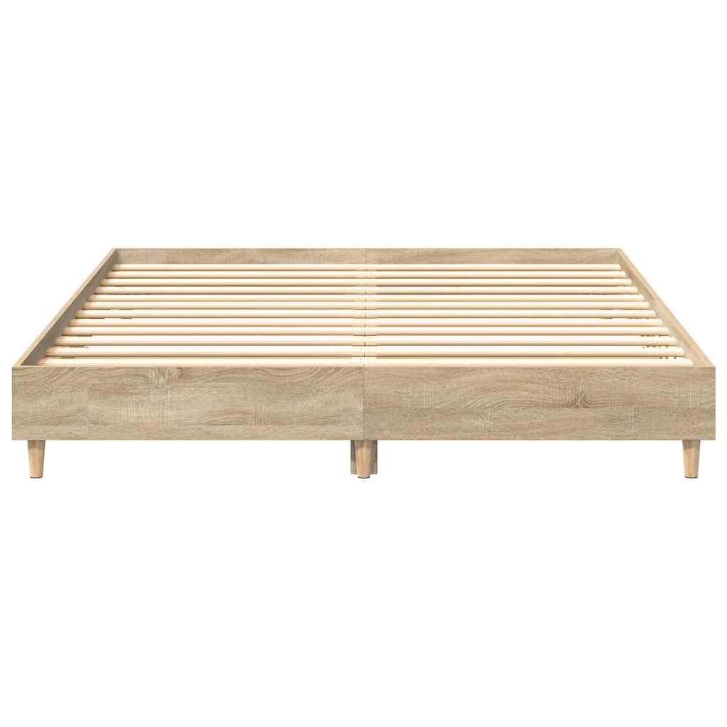 NNEVL Bed Frame No Mattress Sonoma Oak 150x200 cm Engineered Wood