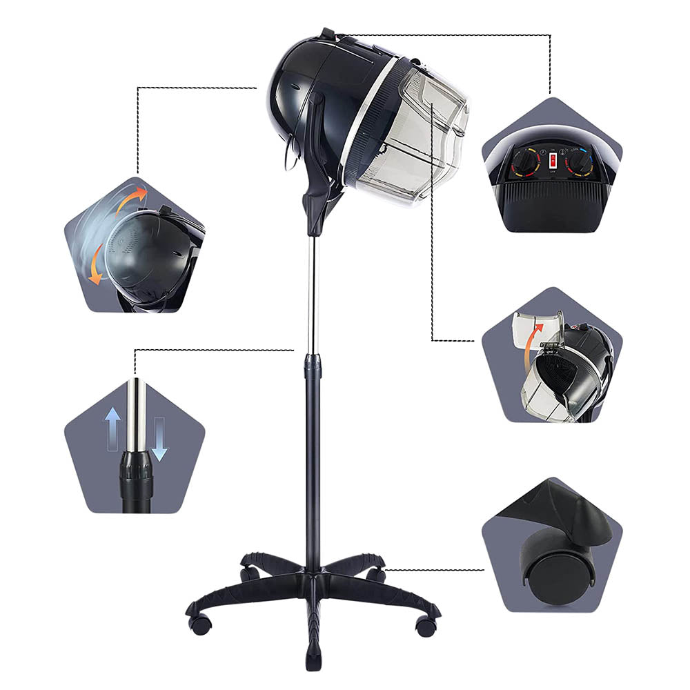 Stand hair dryer hood