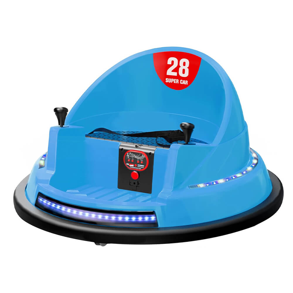 Dodgem electric pentru copii, 6V, cu baterie si telecomanda, albastru
