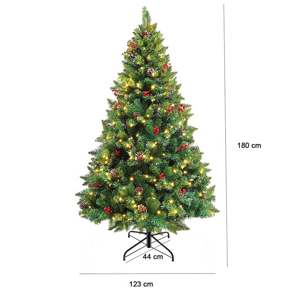 LED artificial tree in several types, warm white-260 LEDs, 180 cm