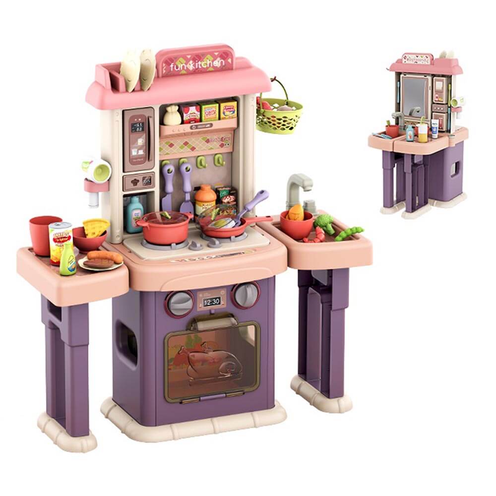Set de bucatarie si baie de jucarie 2 in1, 43 piese